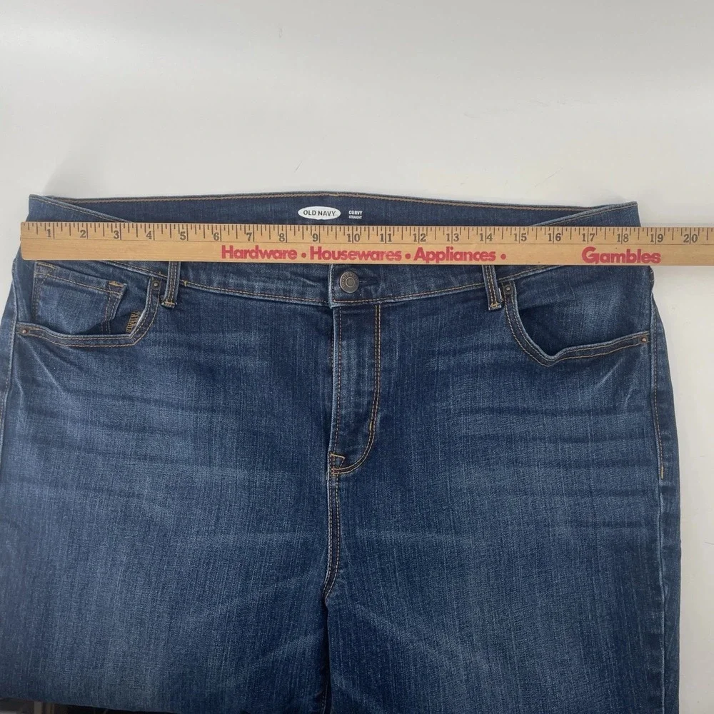 Old Navy Jeans Womens 16 Short Curvy Straight Richmond‎ Stretch Dark Denim